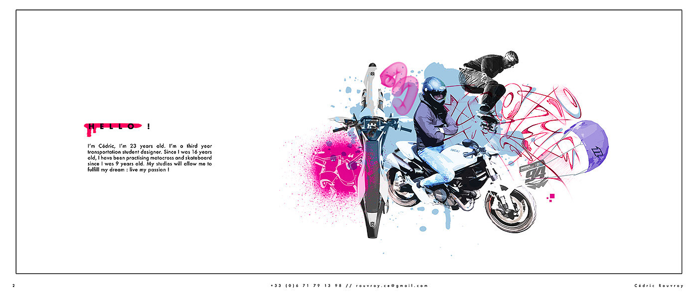 Cédric Rouvroy，Motorcycle Portfoli，草图，作品集，摩托车，设计图，