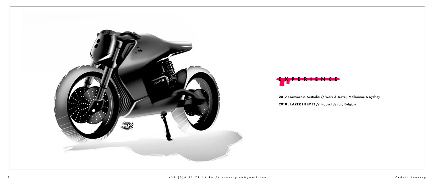 Cedric rufroy，Motorcycle Portfoli，sketch，sample reels，motorcycle，a design chart，