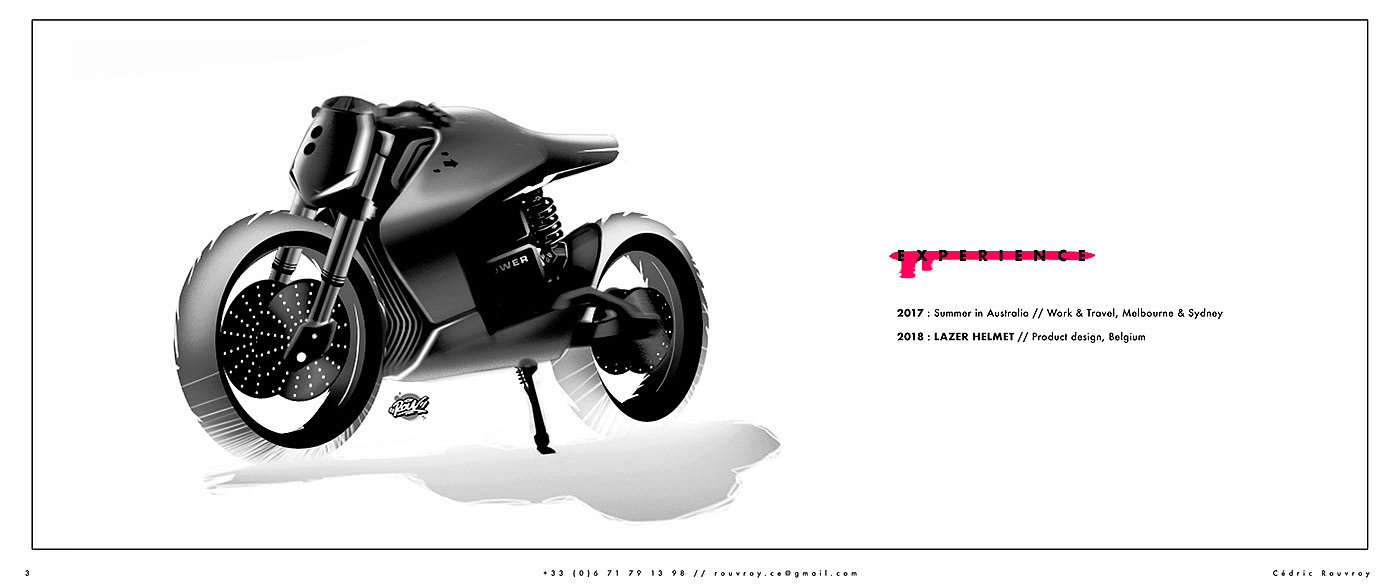 Cedric rufroy，Motorcycle Portfoli，sketch，sample reels，motorcycle，a design chart，