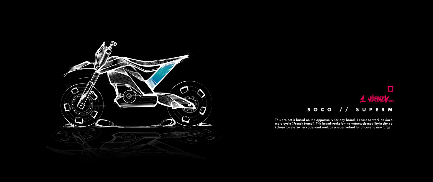 Cedric rufroy，Motorcycle Portfoli，sketch，sample reels，motorcycle，a design chart，