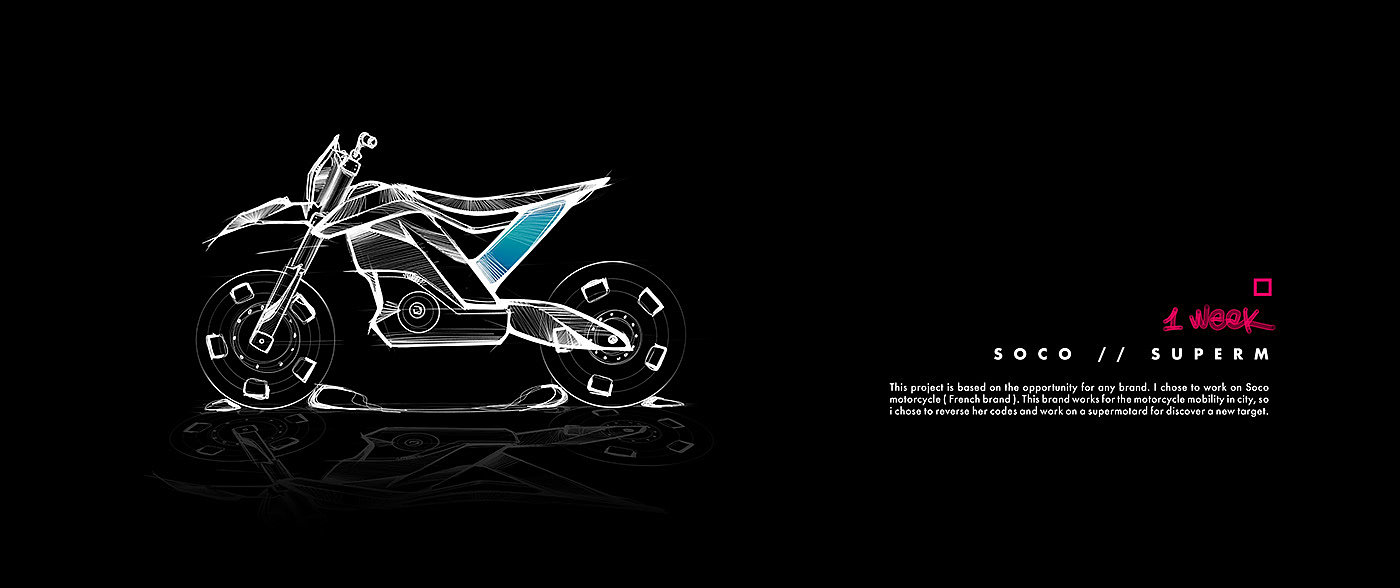 Cedric rufroy，Motorcycle Portfoli，sketch，sample reels，motorcycle，a design chart，