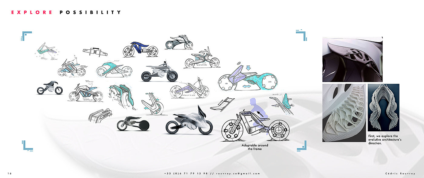 Cedric rufroy，Motorcycle Portfoli，sketch，sample reels，motorcycle，a design chart，