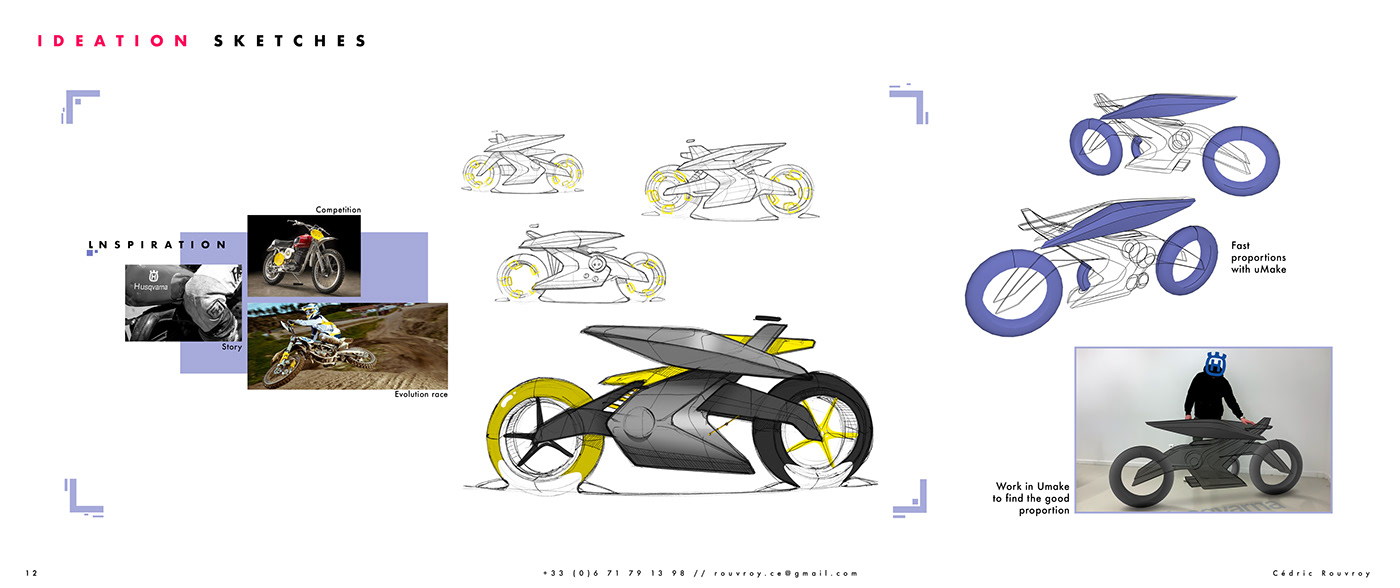 Cedric rufroy，Motorcycle Portfoli，sketch，sample reels，motorcycle，a design chart，