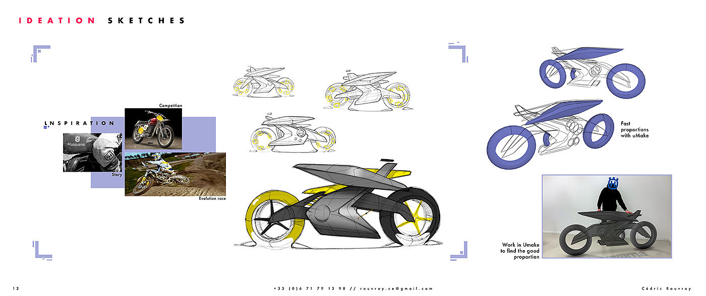 Cedric rufroy，Motorcycle Portfoli，sketch，sample reels，motorcycle，a design chart，