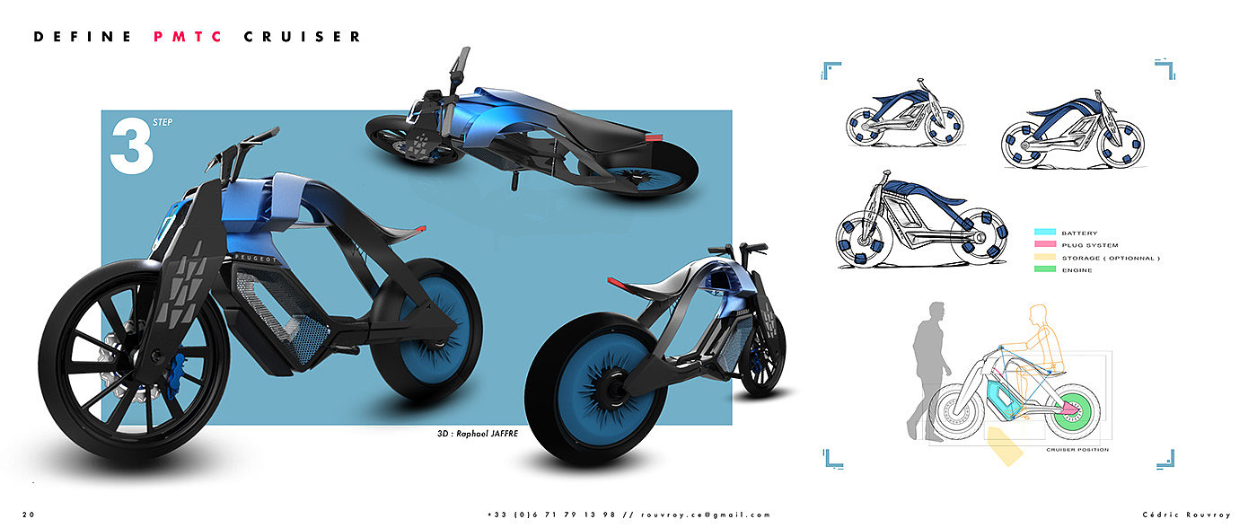 Cedric rufroy，Motorcycle Portfoli，sketch，sample reels，motorcycle，a design chart，