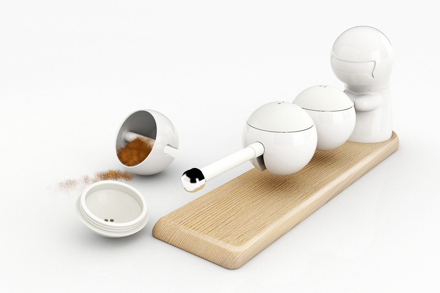 product design，industrial design，Seasoning bottle，ceramics，Simplicity，