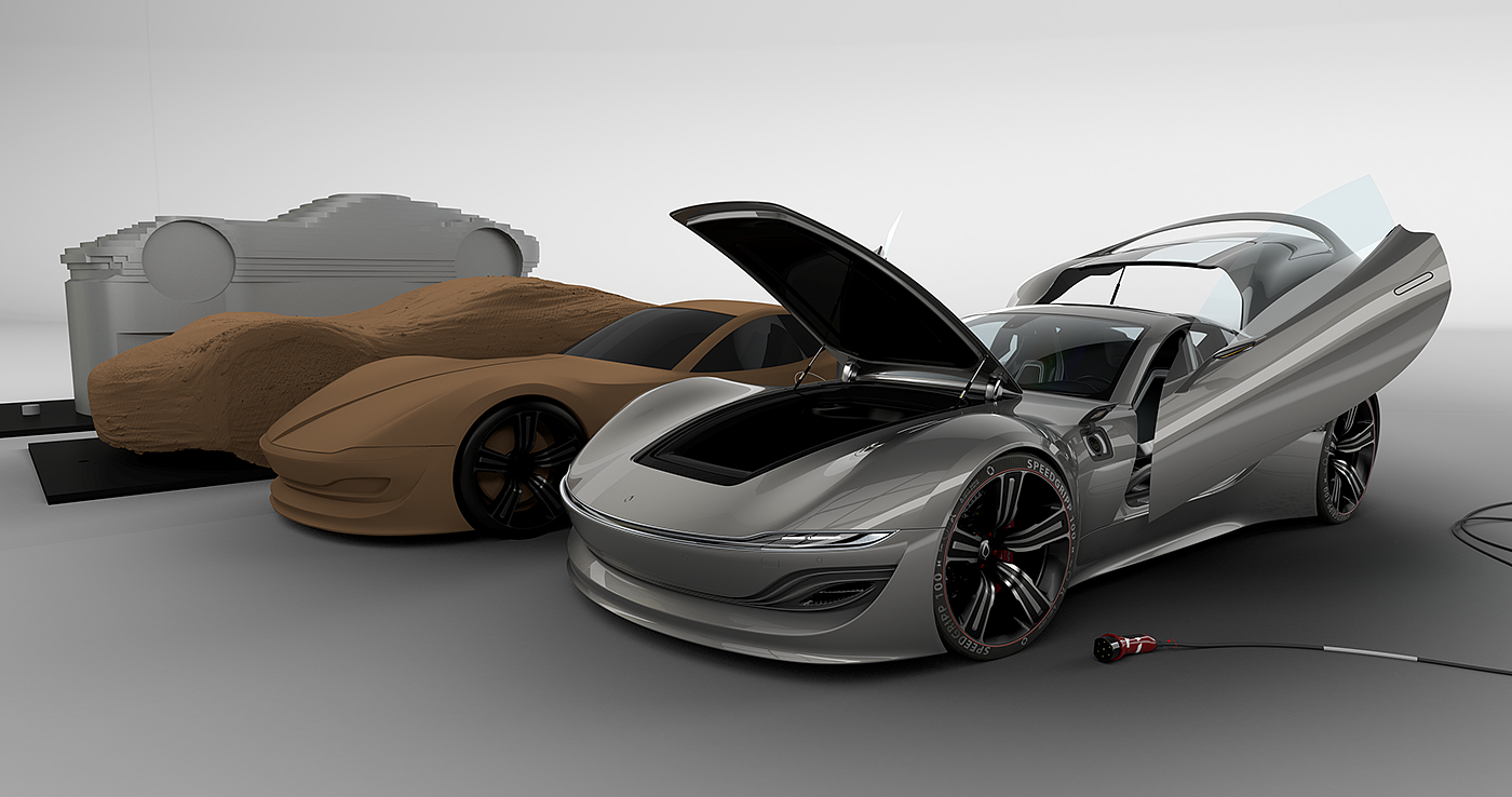automobile，aurora，concept，Render，Model，