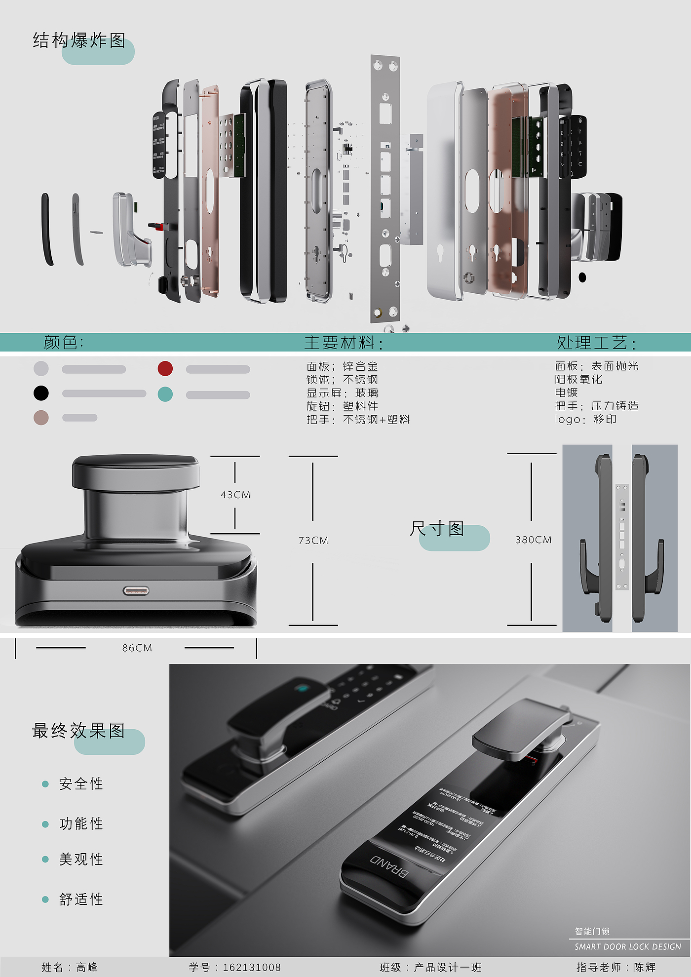 Graduation project，Intelligent door lock，product design，Communalization，two thousand and twenty，