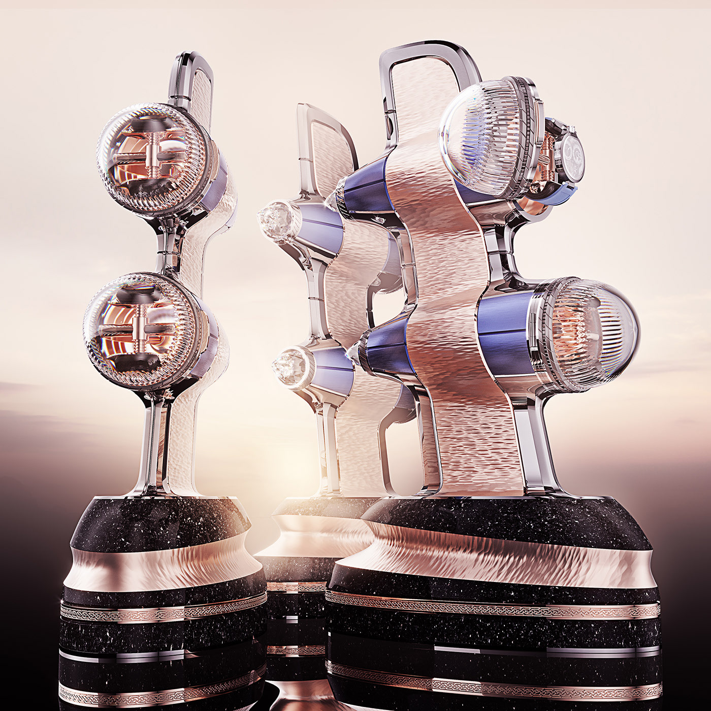 Wrist watch，inside，luxury，Crystal glass，