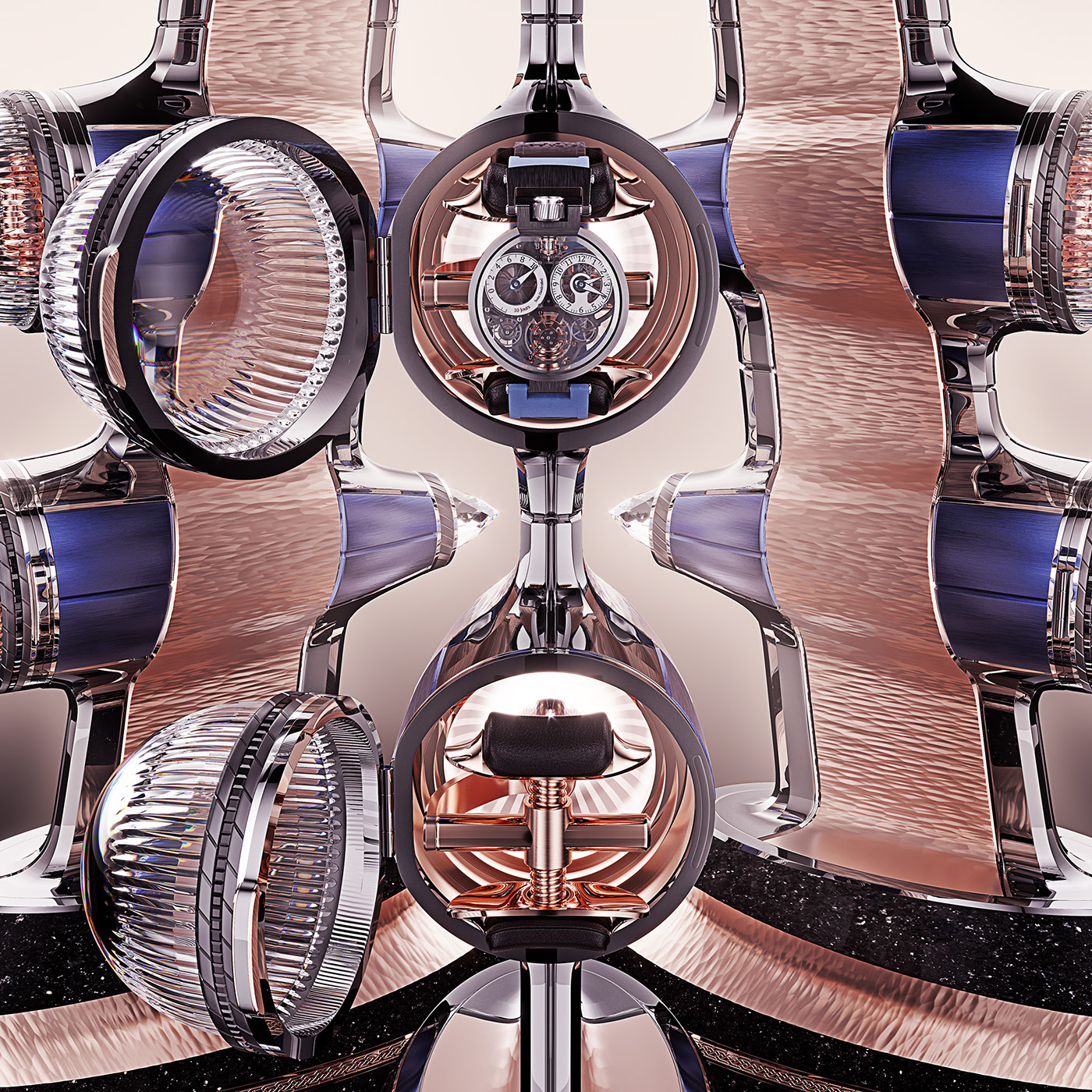 Wrist watch，inside，luxury，Crystal glass，