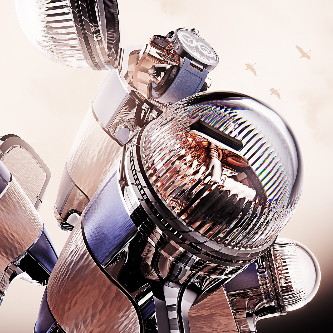 Wrist watch，inside，luxury，Crystal glass，