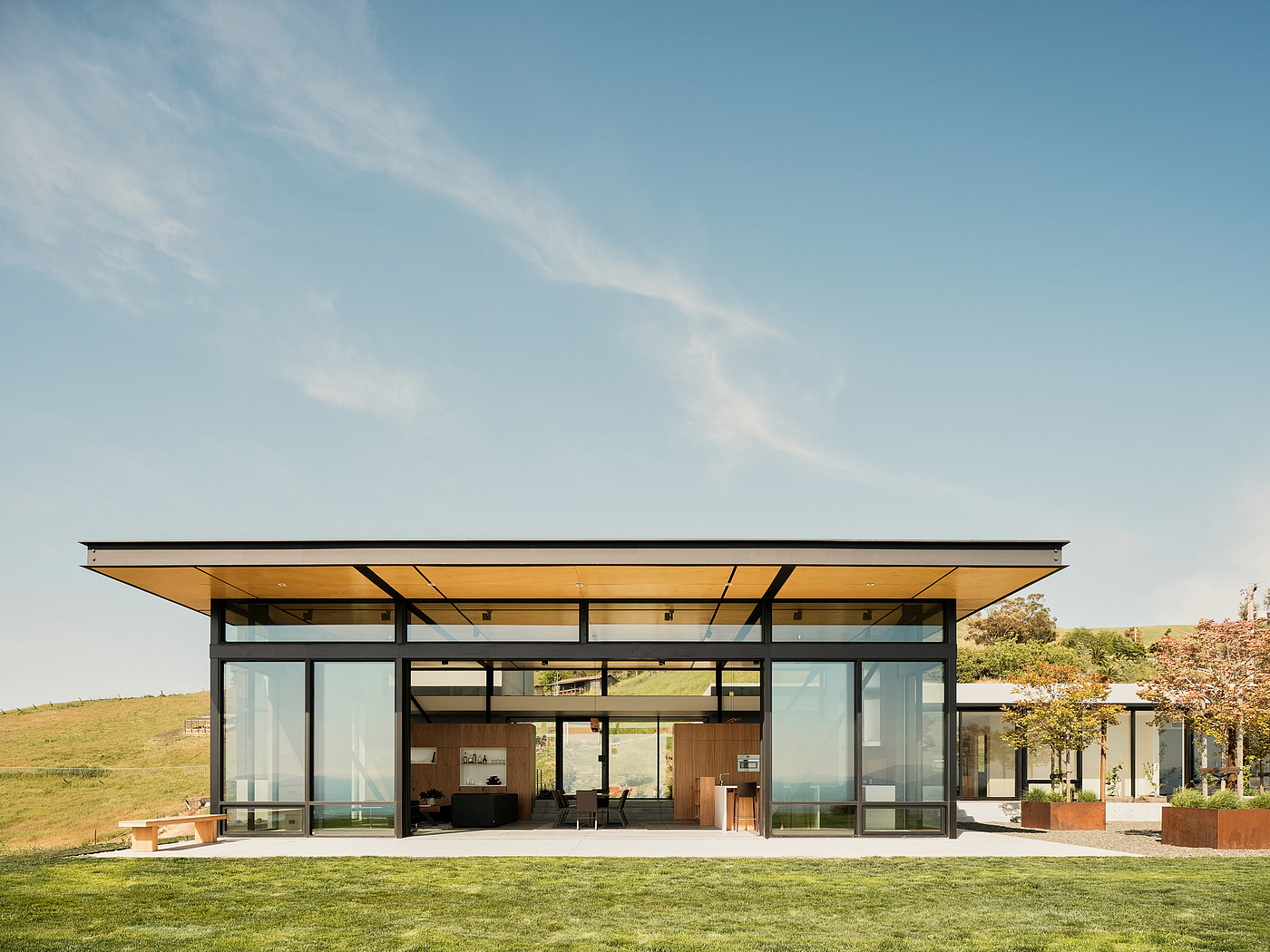 glass screen wall，California，Architecture，