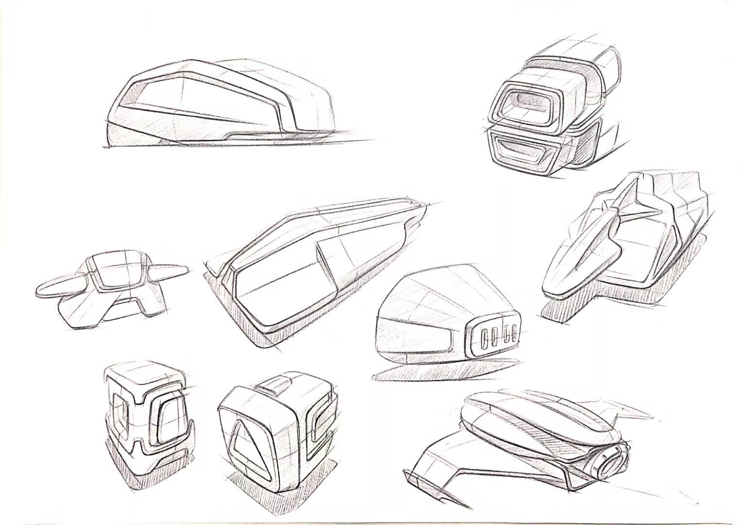 Hand drawn car，Hand drawn industrial design，Design hand drawn，Auto line draft，