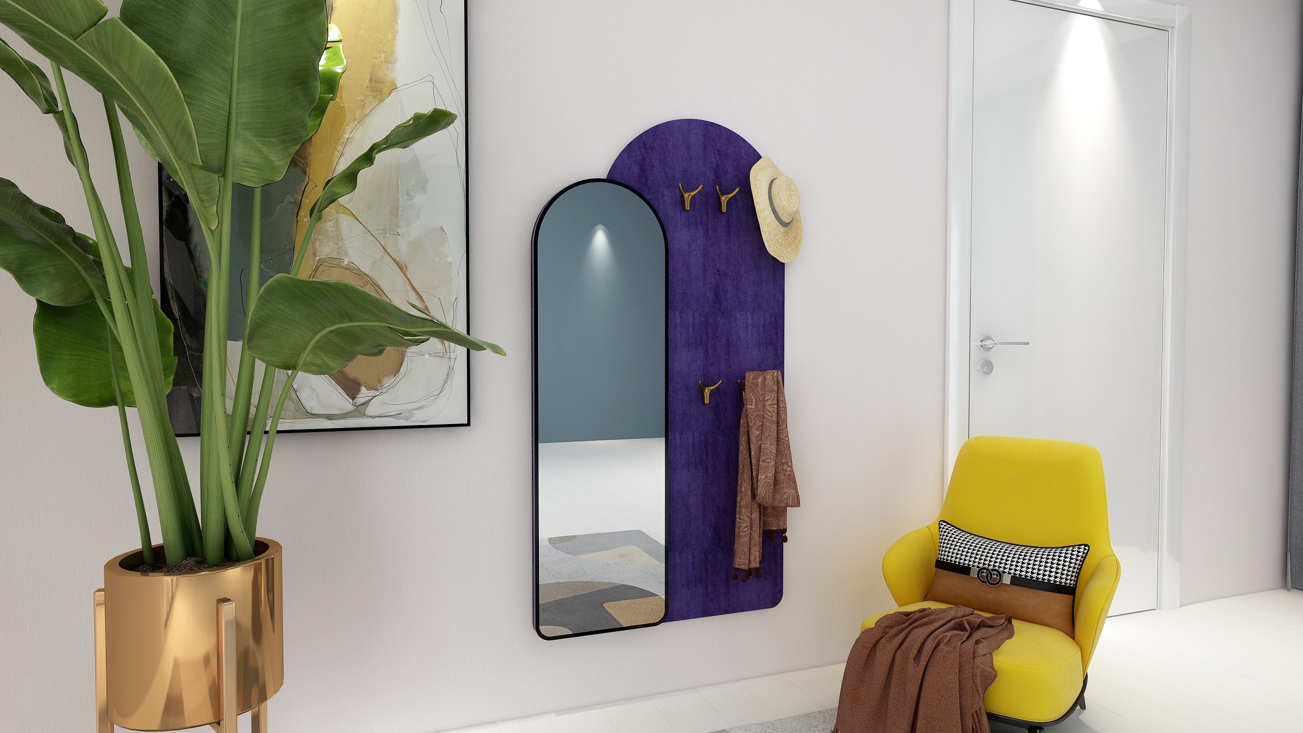 mirror，Clothes hanger，Porch，