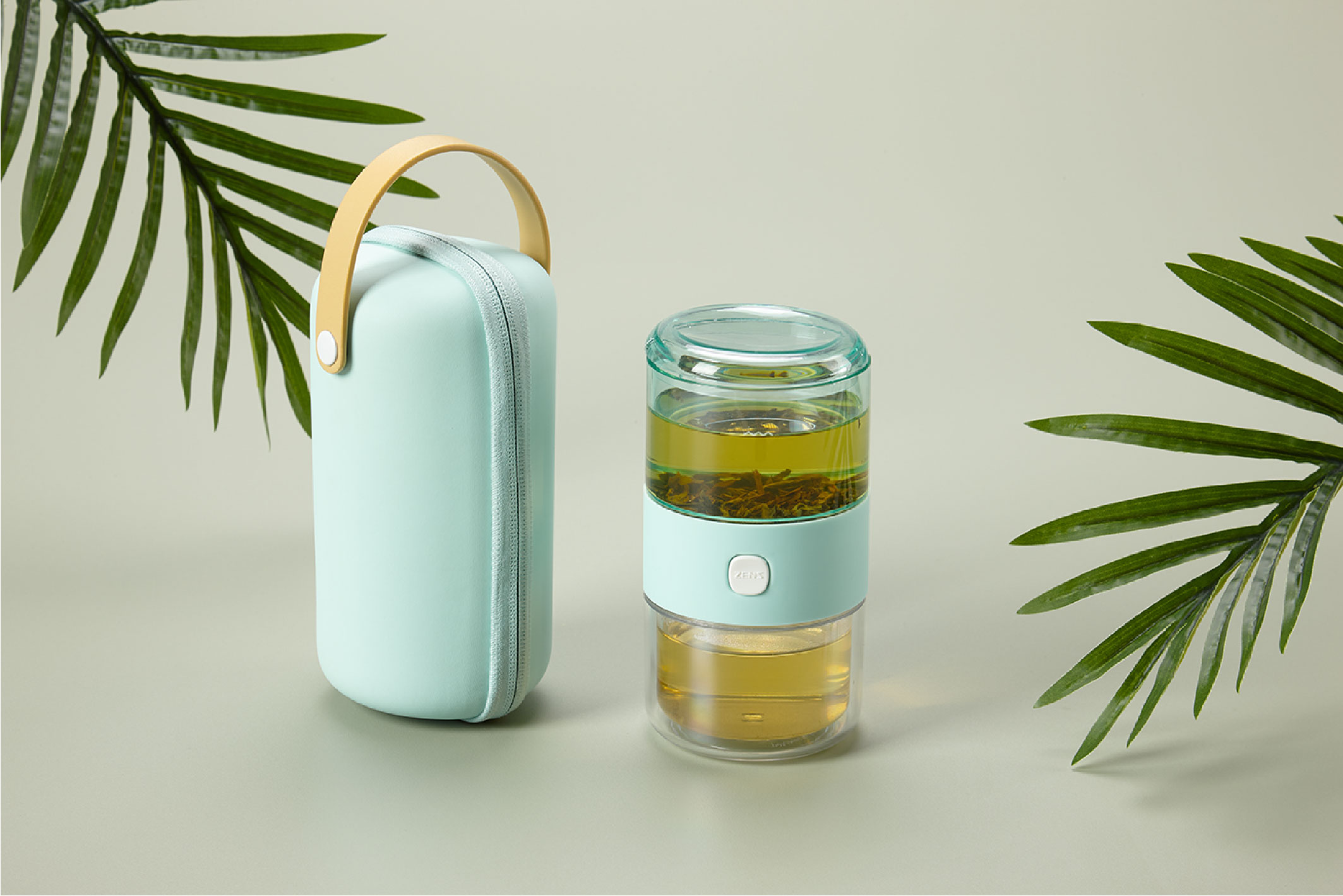 Portable travel tea cup，Original product design，New tea experience，Zhe pin，Young fashion，