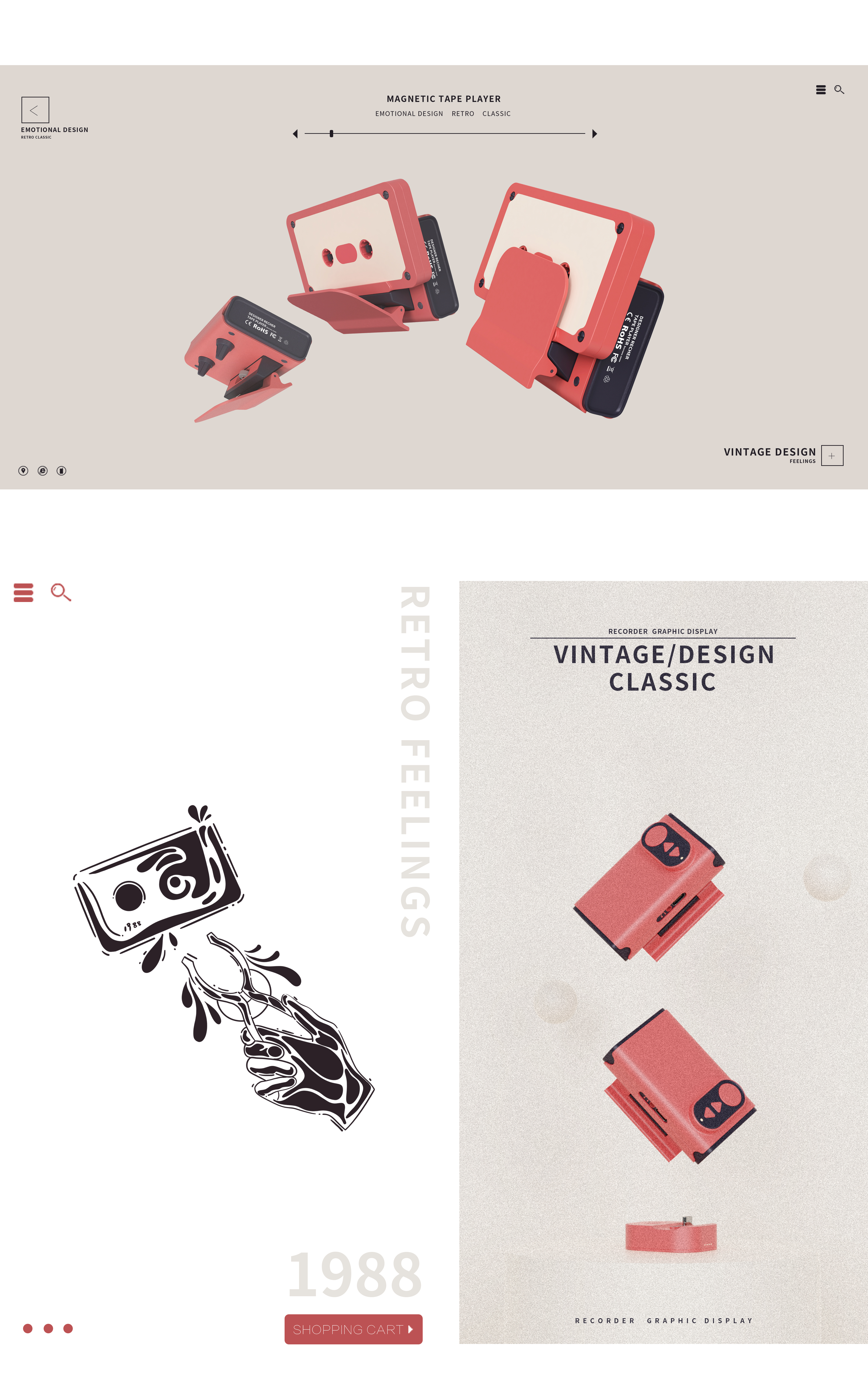 loudspeaker box，magnetic tape，Bluetooth Speaker ，Hand drawn，Render，Typesetting，keyshot，course，