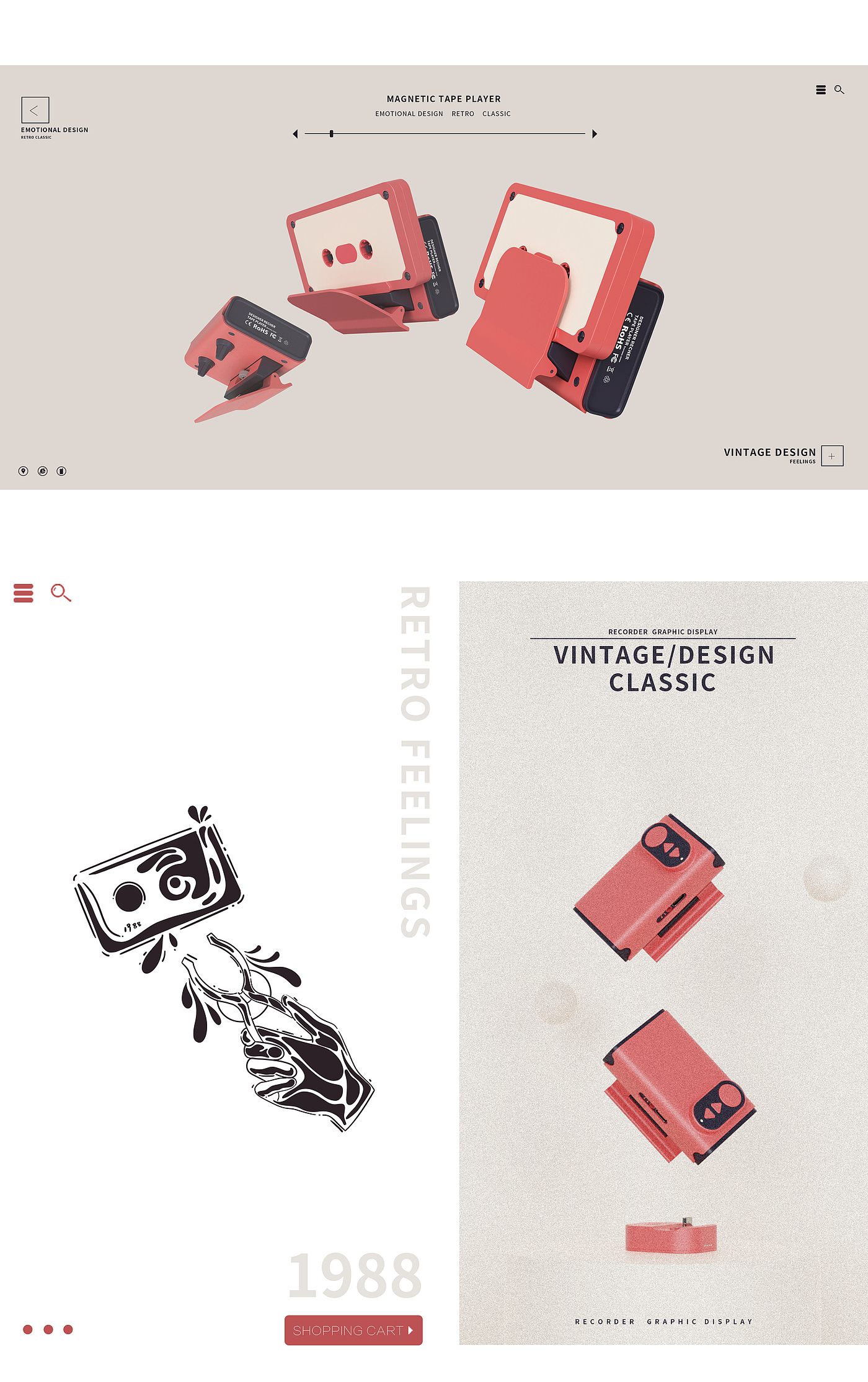 loudspeaker box，magnetic tape，Bluetooth Speaker ，Hand drawn，Render，Typesetting，keyshot，course，