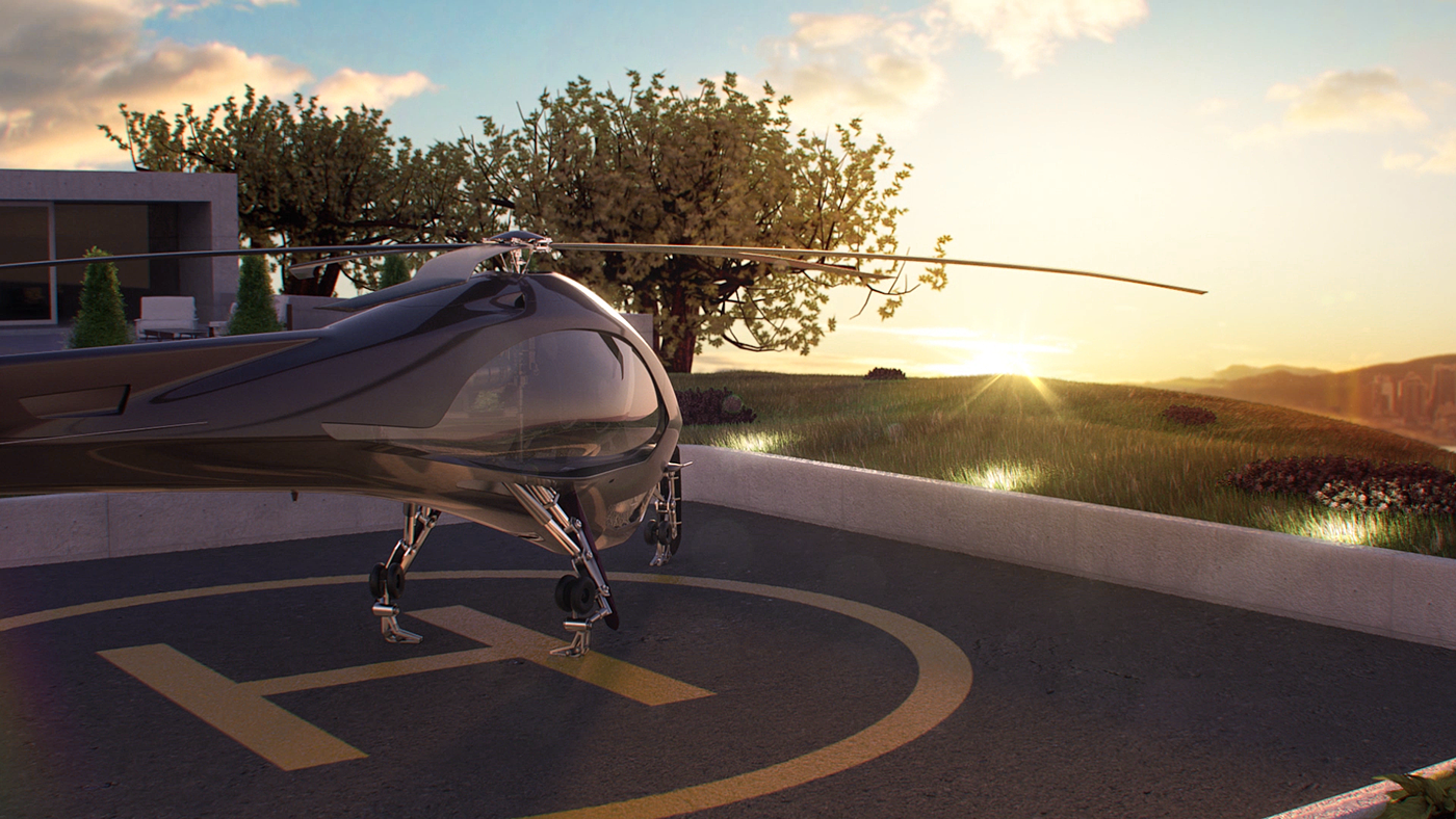 未来，直升机，飞机，混合，设计，创意，