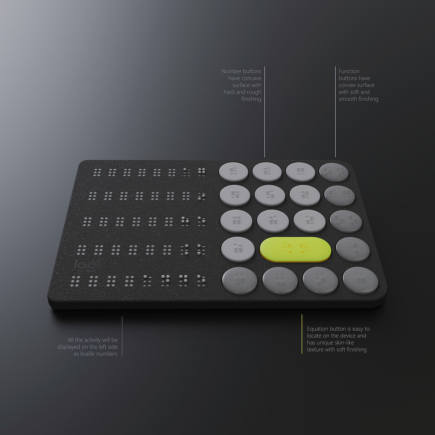 Calculator，braille，tactile sensation，Render，