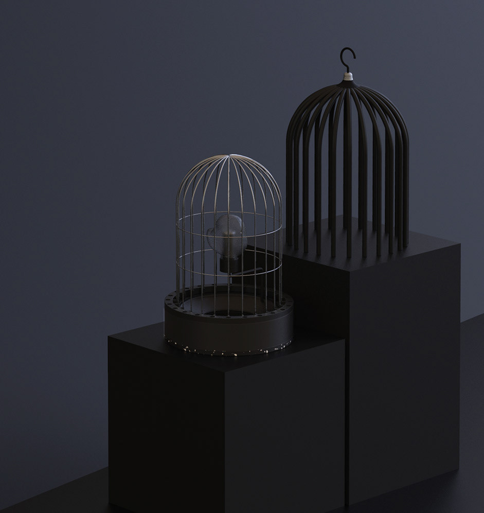 B L U E bird，cage，Explosion diagram，