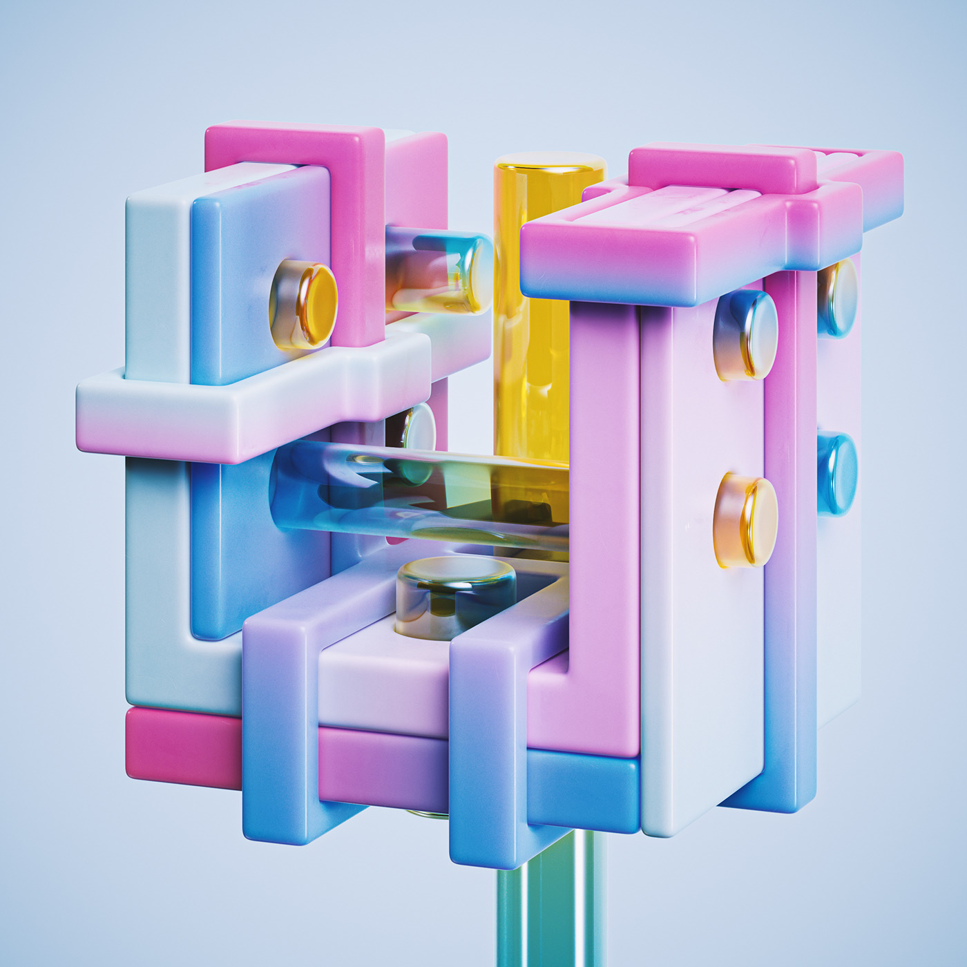 illustration，Typesetting，Gradual change，c4d，transparent，The Conduit，