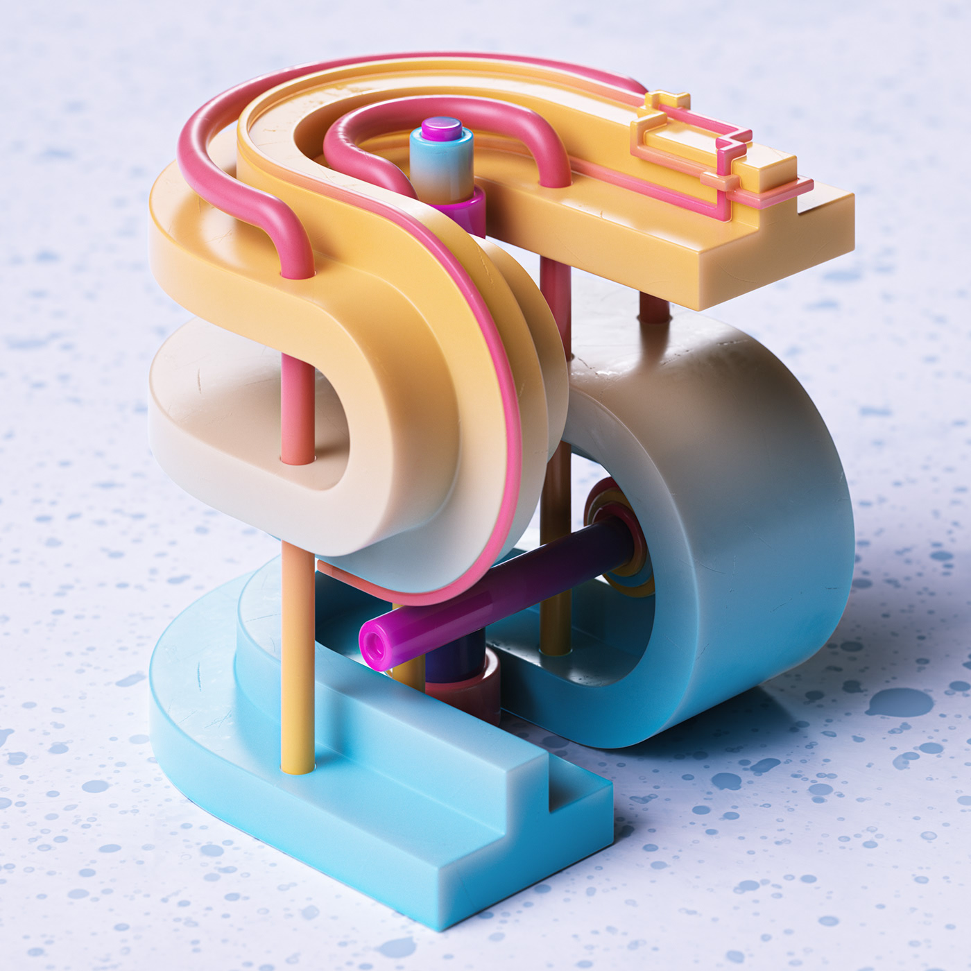 illustration，Typesetting，Gradual change，c4d，transparent，The Conduit，