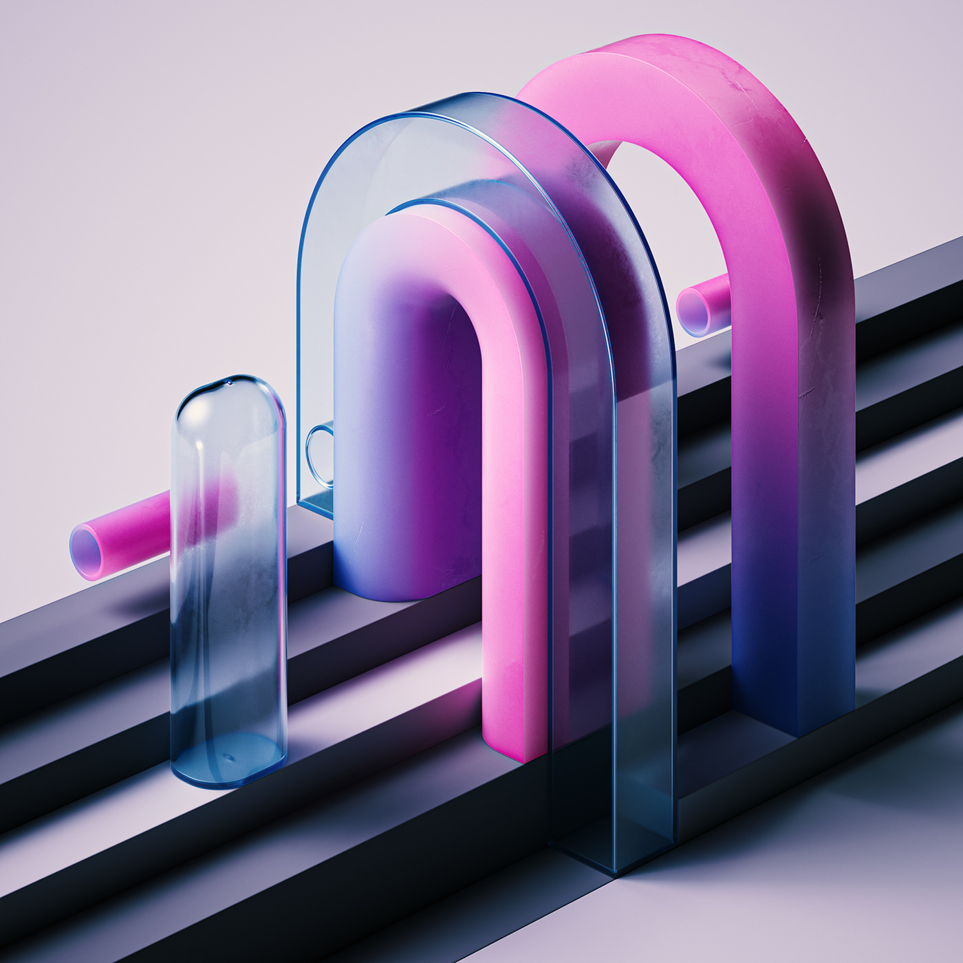 illustration，Typesetting，Gradual change，c4d，transparent，The Conduit，