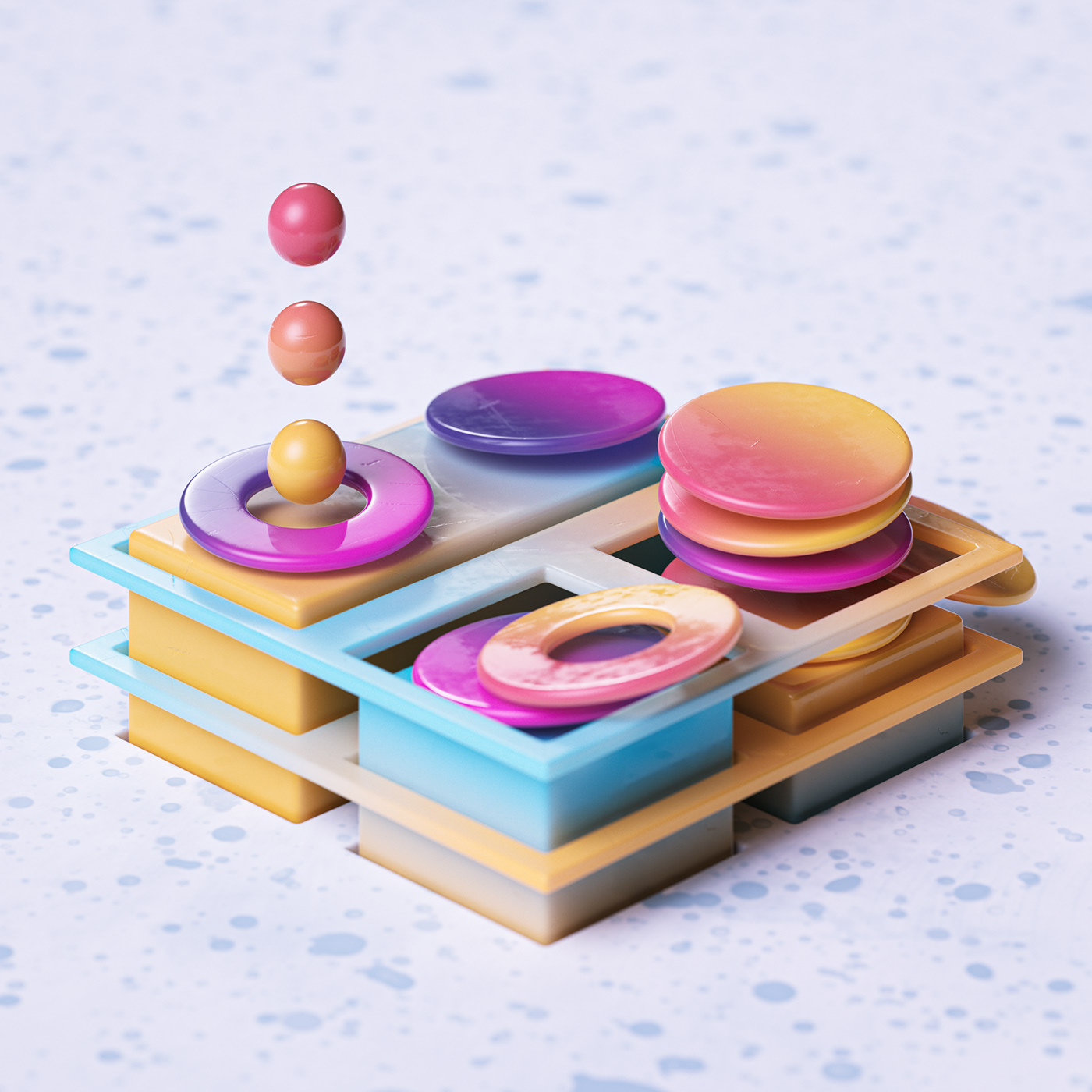 illustration，Typesetting，Gradual change，c4d，transparent，The Conduit，