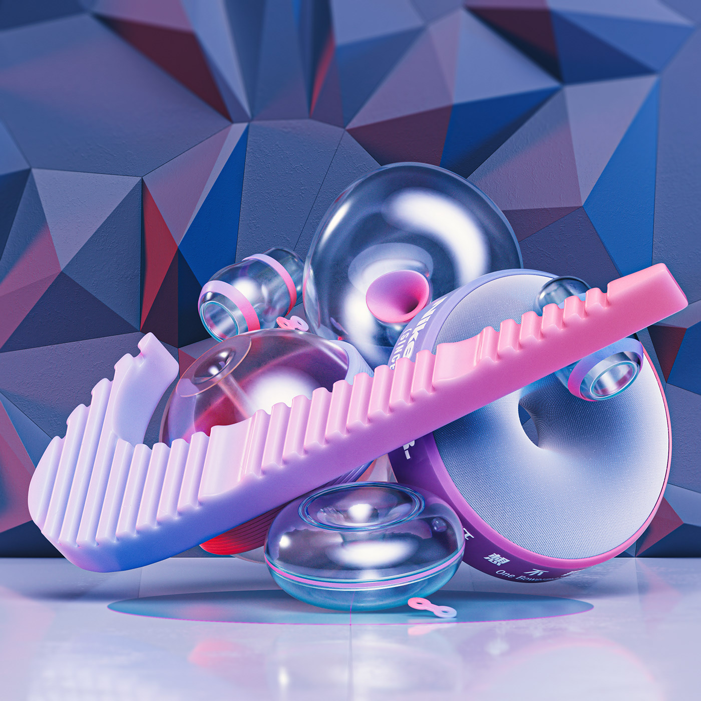 illustration，Typesetting，Gradual change，c4d，transparent，The Conduit，