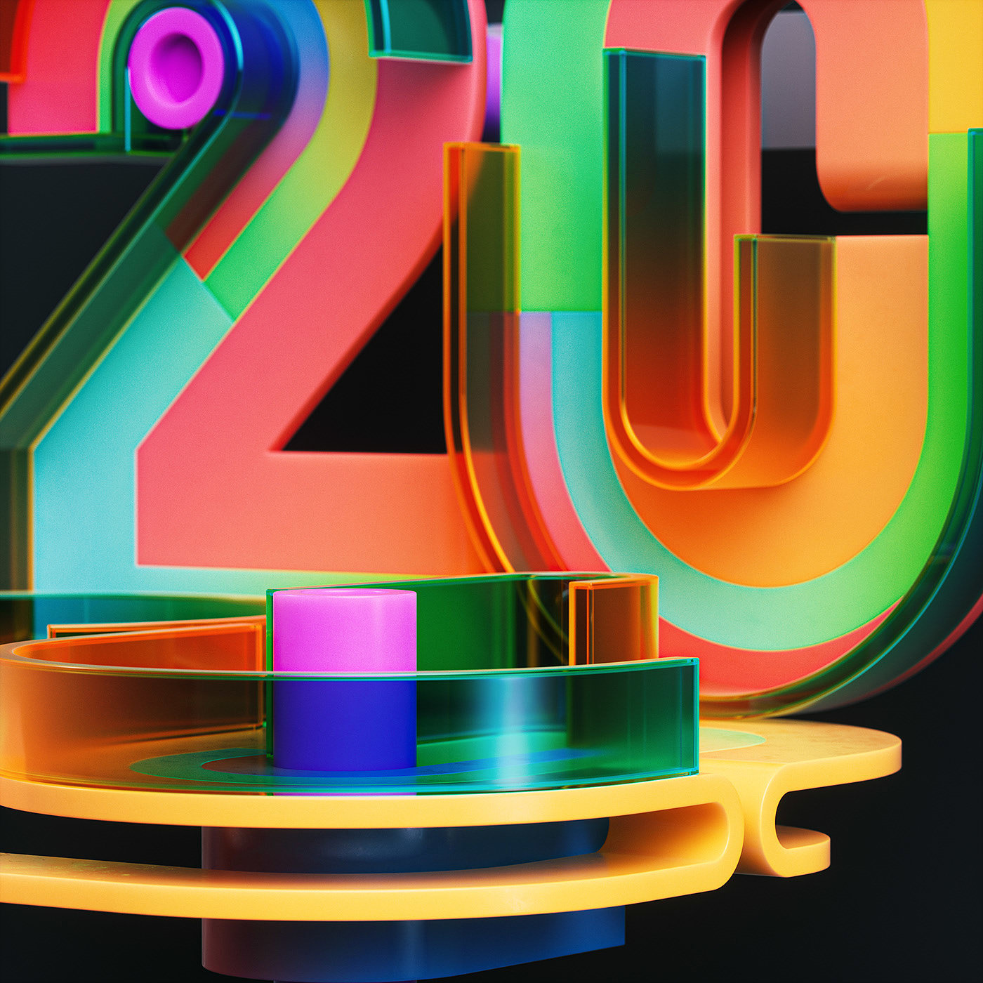 illustration，Typesetting，Gradual change，c4d，transparent，The Conduit，