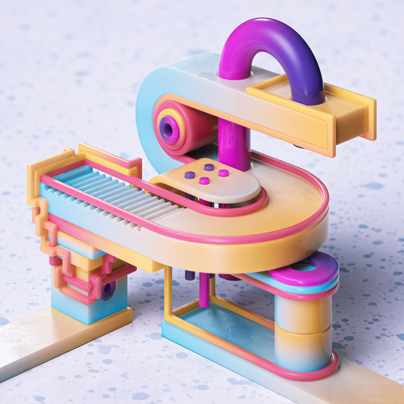 illustration，Typesetting，Gradual change，c4d，transparent，The Conduit，