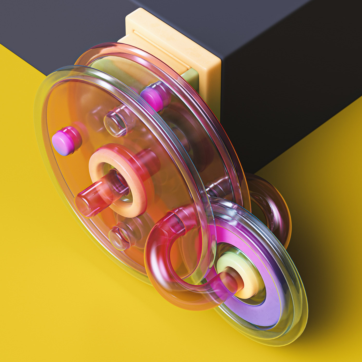 illustration，Typesetting，Gradual change，c4d，transparent，The Conduit，