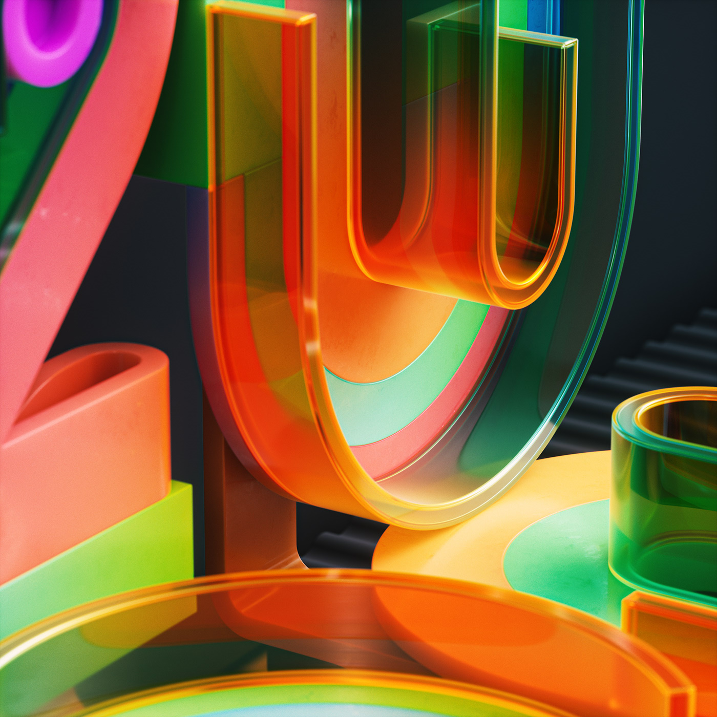 illustration，Typesetting，Gradual change，c4d，transparent，The Conduit，