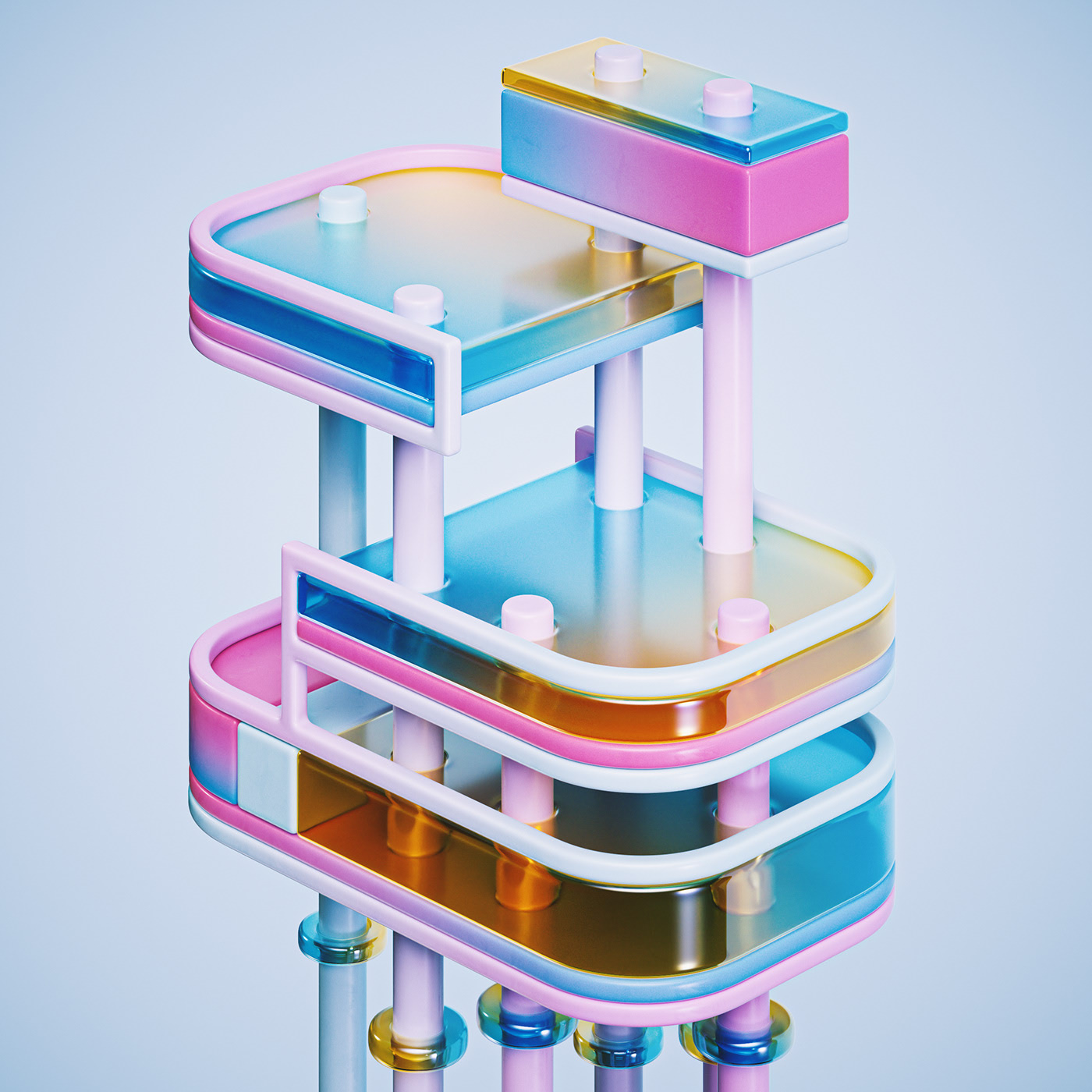 illustration，Typesetting，Gradual change，c4d，transparent，The Conduit，