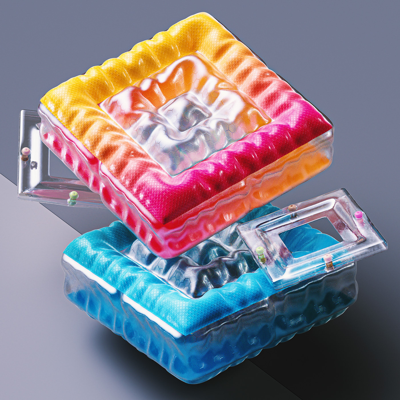 illustration，Typesetting，Gradual change，c4d，transparent，The Conduit，