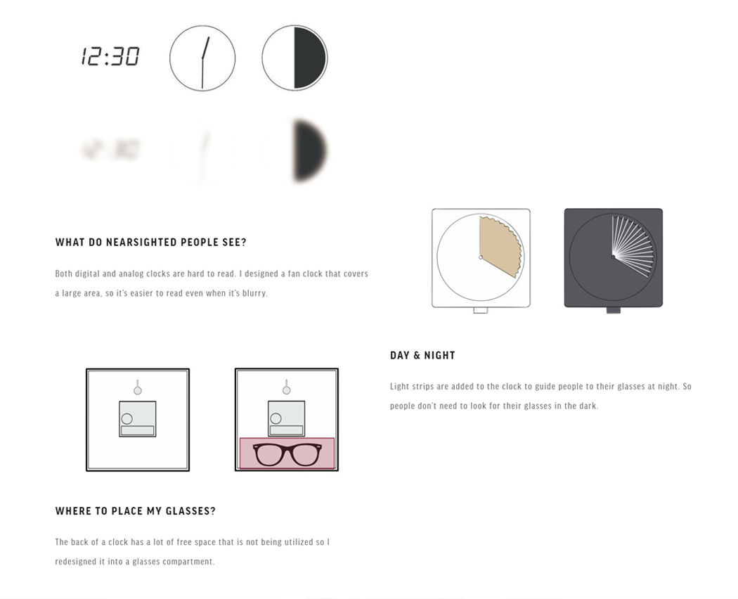 paper folding fan，Clock，myopia，