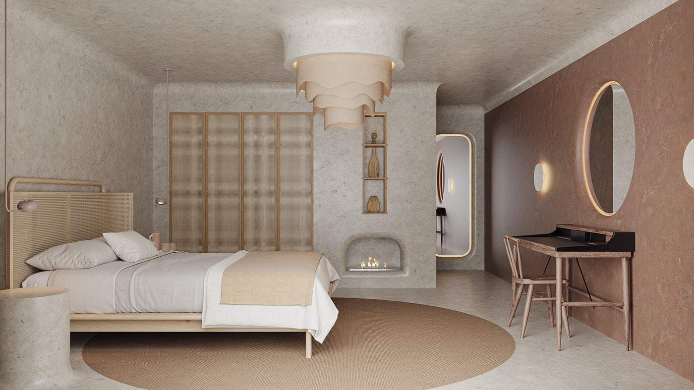 STONE BEDROOM，bedroom，Interior design，