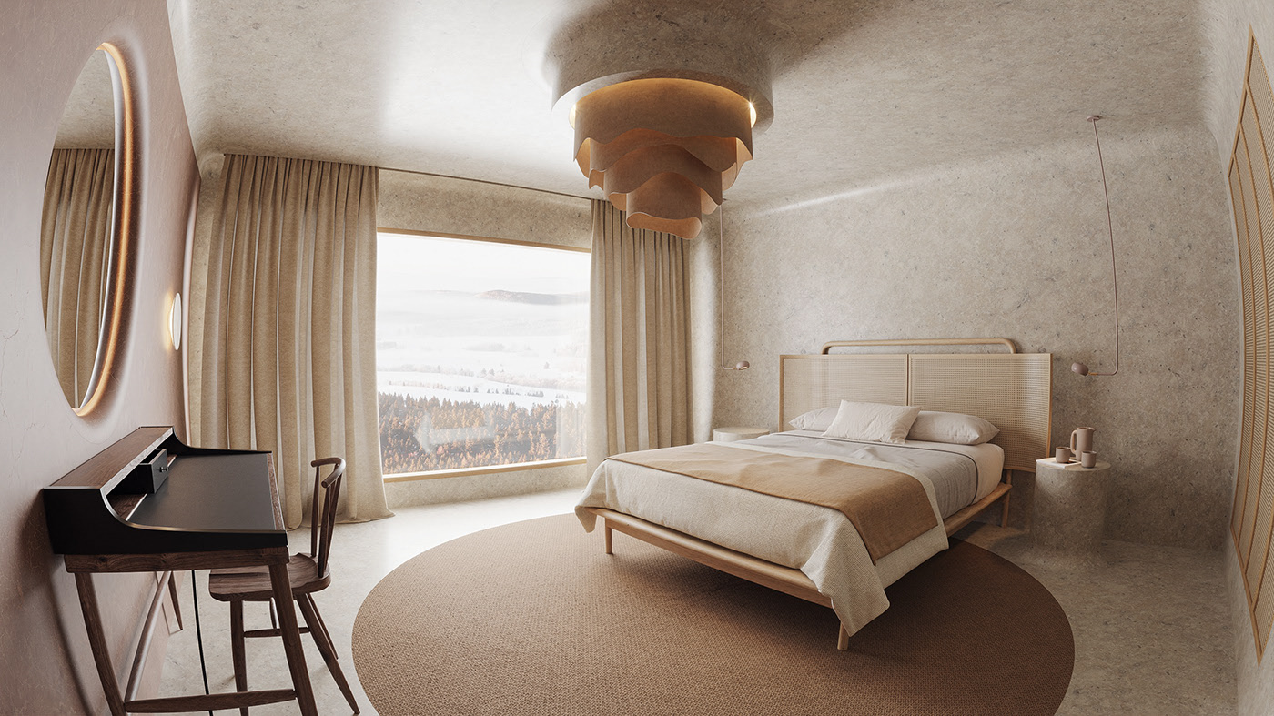 STONE BEDROOM，bedroom，Interior design，