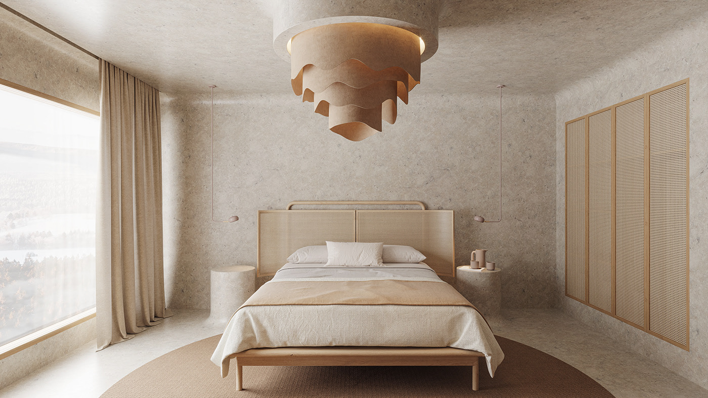 STONE BEDROOM，bedroom，Interior design，