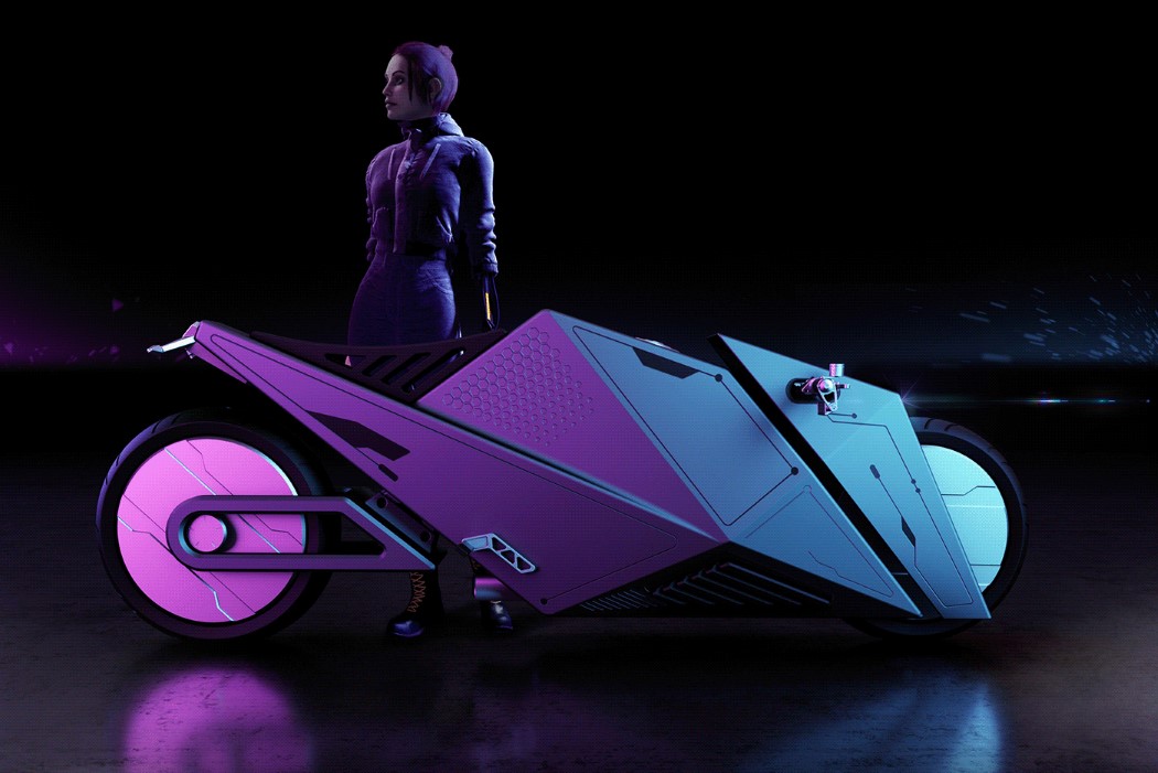 Tesla，low-poly，Retro，midfielder，motorcycle，RIMAC，