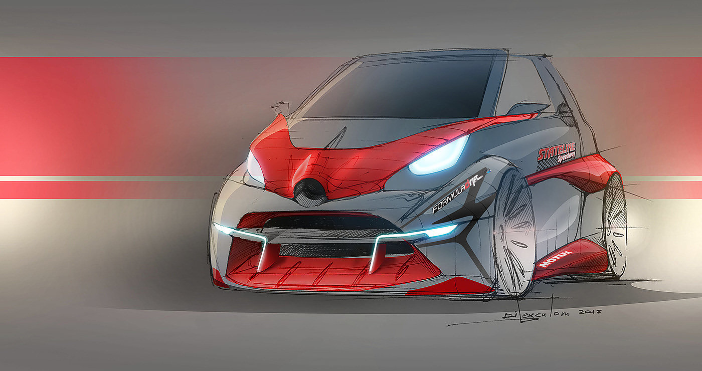 FUTURCUSTOMS，Automobile design，Hand drawn，