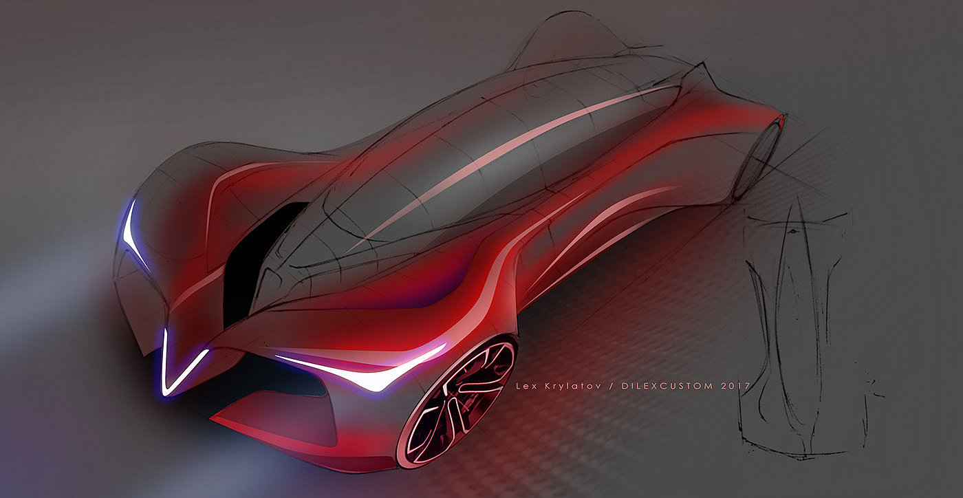 FUTURCUSTOMS，Automobile design，Hand drawn，