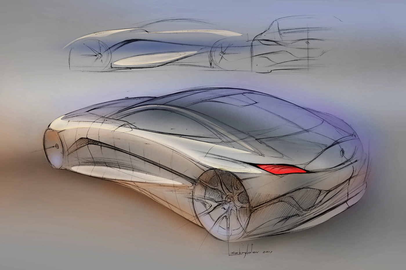 FUTURCUSTOMS，Automobile design，Hand drawn，
