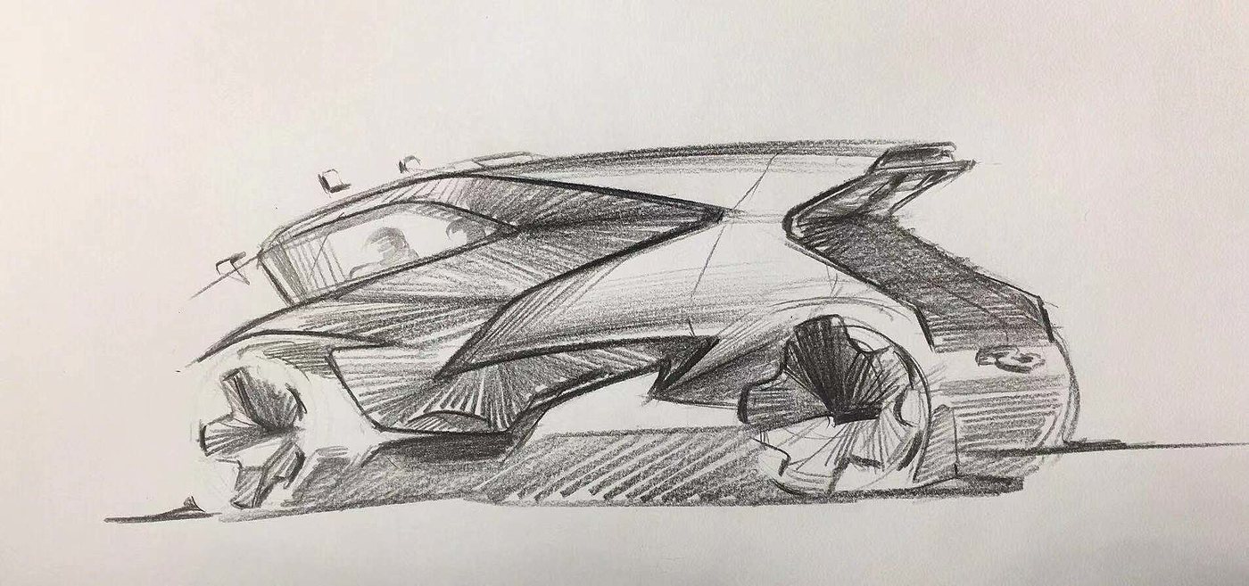 vehicle，Hand drawn car，Hand drawn sketch，industrial design，Hand drawn，product design，Hand drawn industrial design，