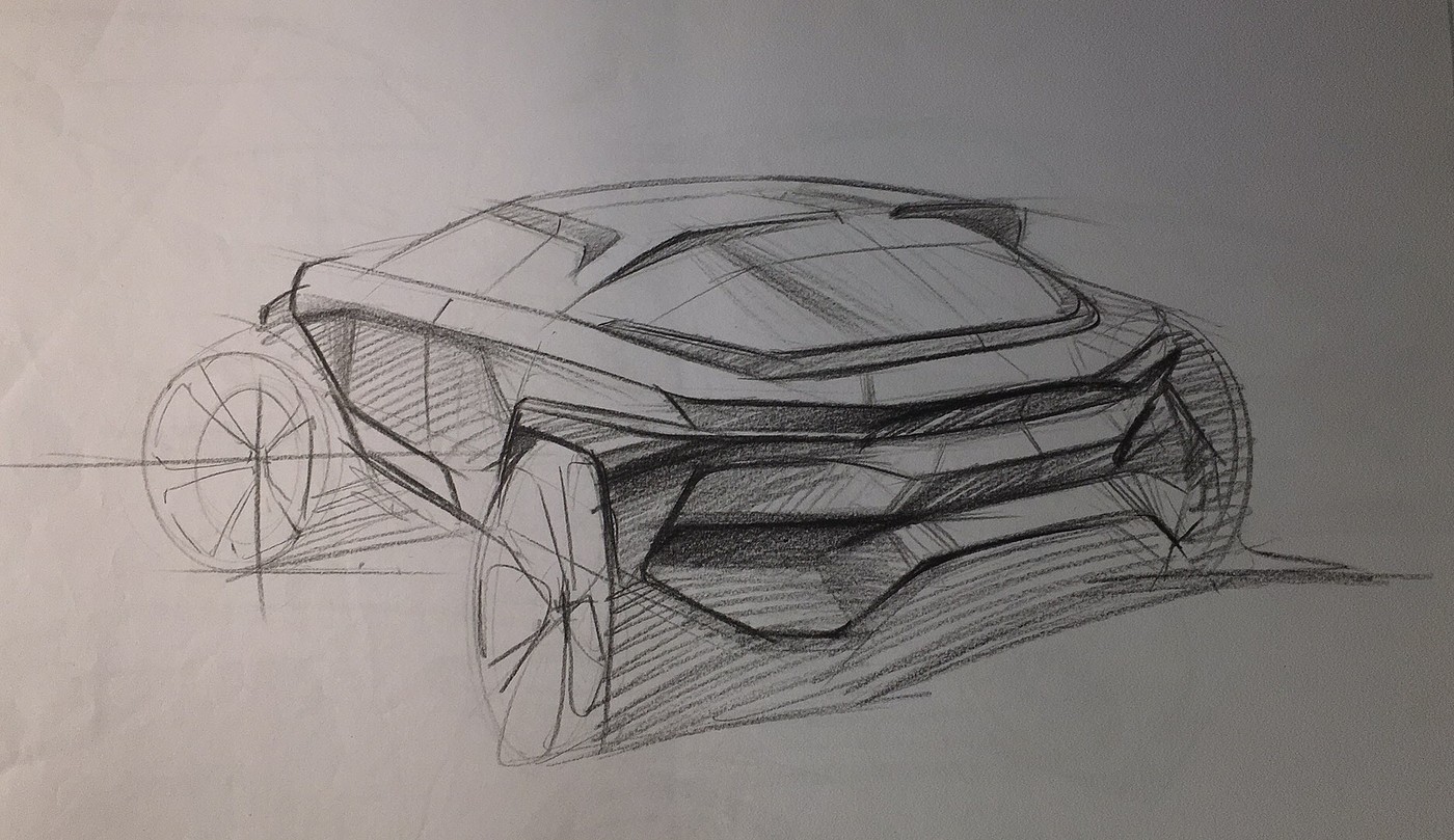 vehicle，Hand drawn car，Hand drawn sketch，industrial design，Hand drawn，product design，Hand drawn industrial design，