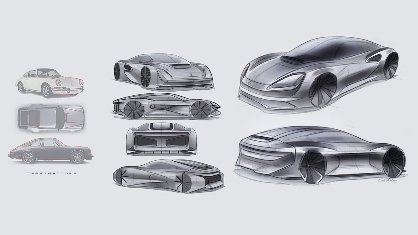 PORSCHE 999，Porsche 999，Hand drawn car，