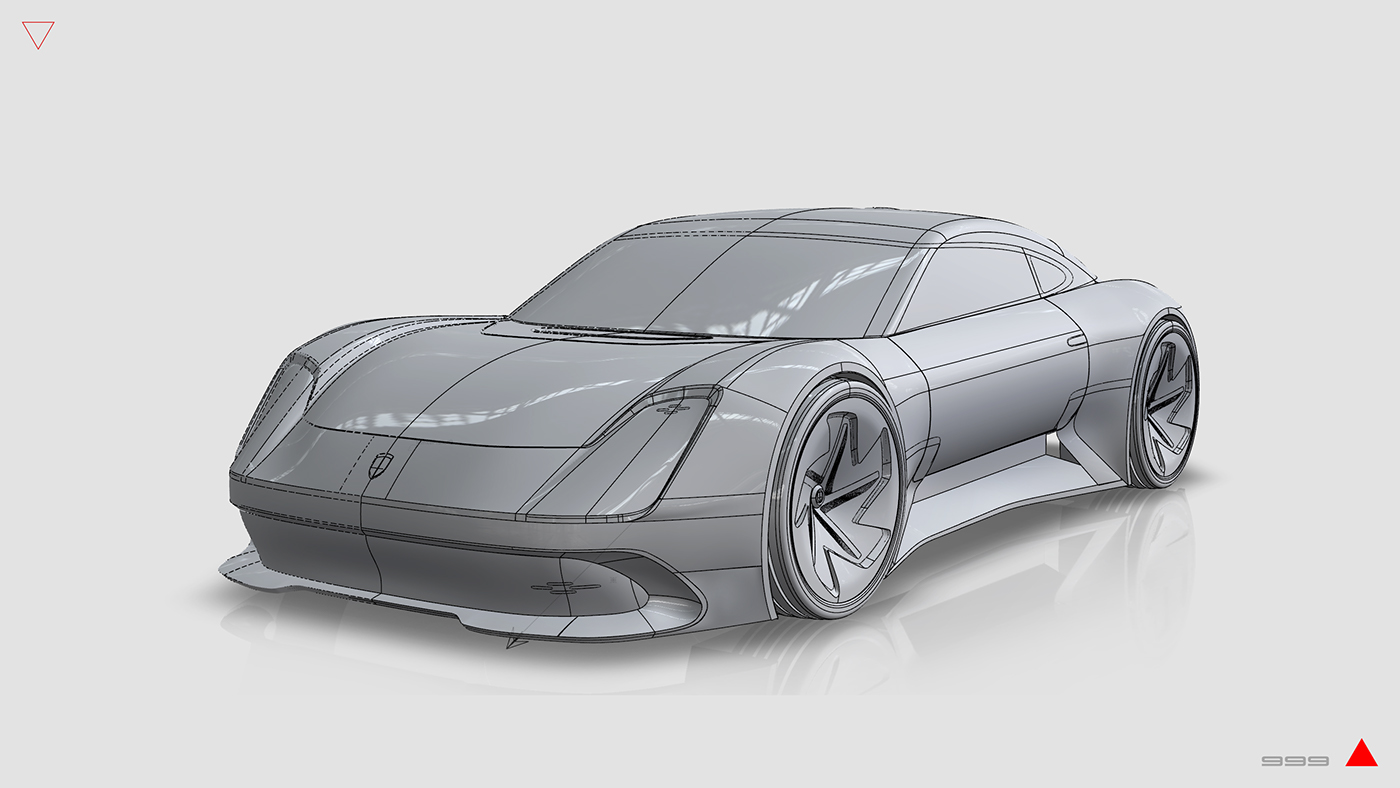 PORSCHE 999，Porsche 999，Hand drawn car，