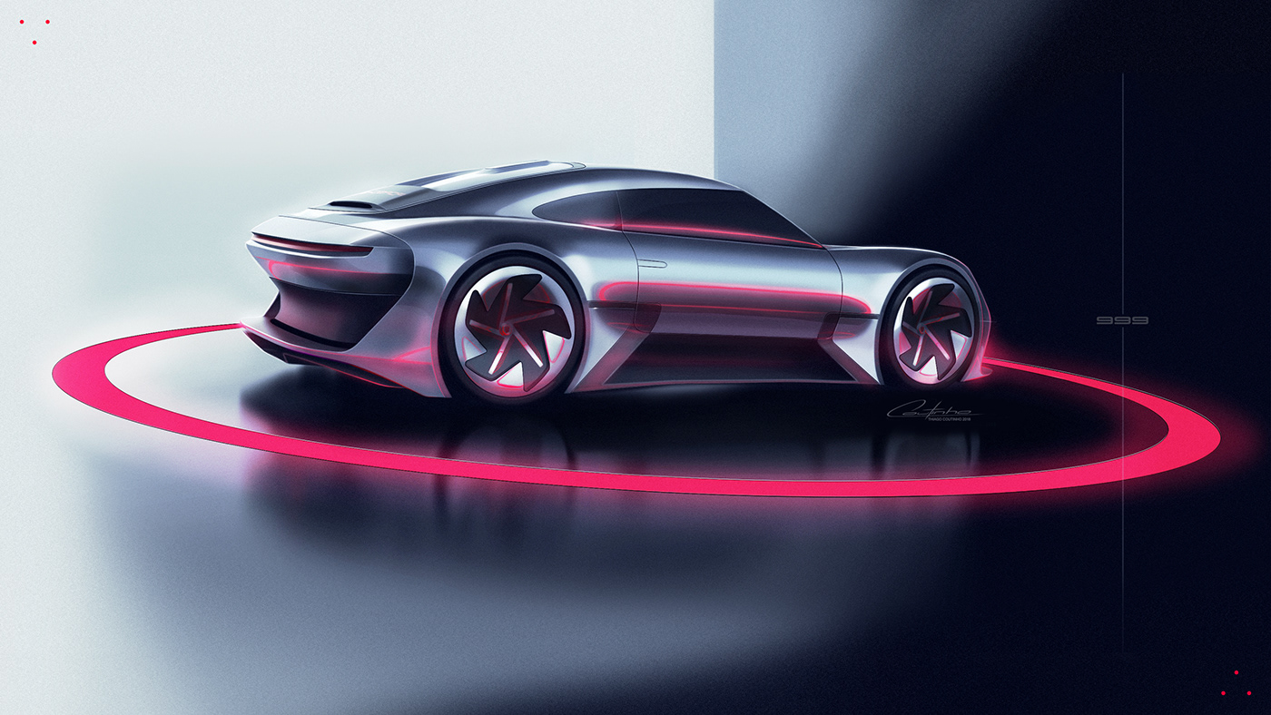 PORSCHE 999，Porsche 999，Hand drawn car，