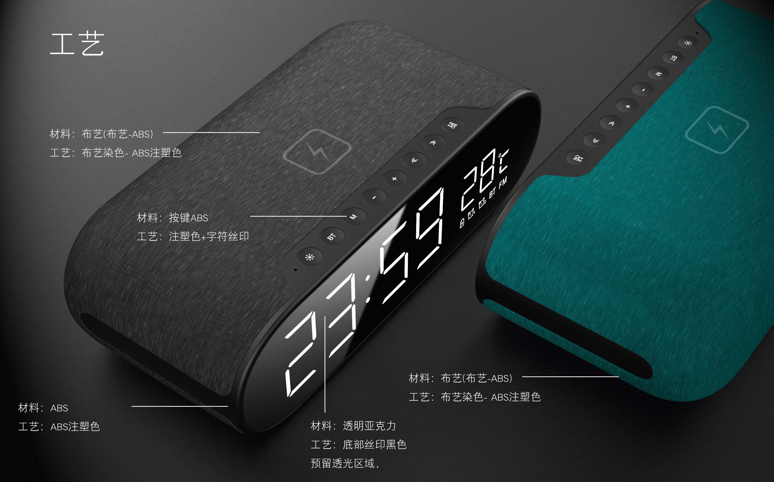 Multifunctional alarm clock speaker series，
