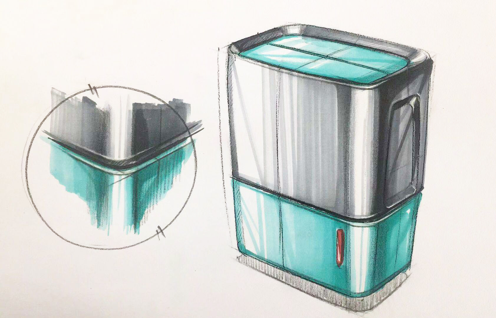 Hand drawn，industrial design，Hand drawn industrial design，Hand drawn design，Household appliances，Mark pen coloring，Hand drawn products，product design，